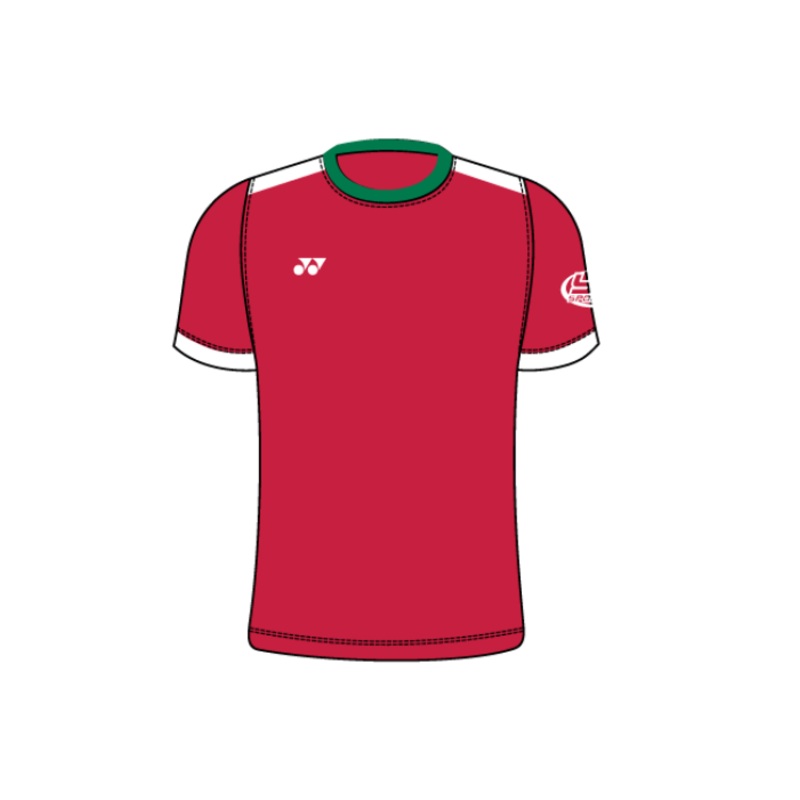 Badminton Wales Training Kit T010 Charge T shirt J J120 GREEN/RED