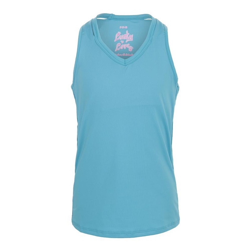 Girls’ V-Neck Cutout Tennis Tank Ocean