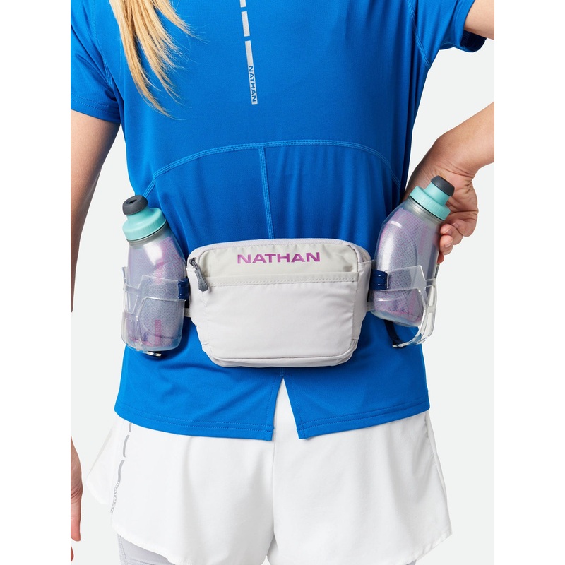 Nathan TrailMix Plus 3.0 Insulated Hydration Belt Vapor Grey/Magenta