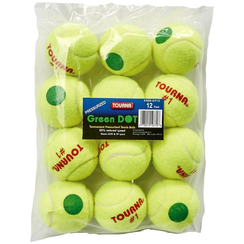 Tourna Green Stage 1 Junior Tennis Balls – 12 Pack