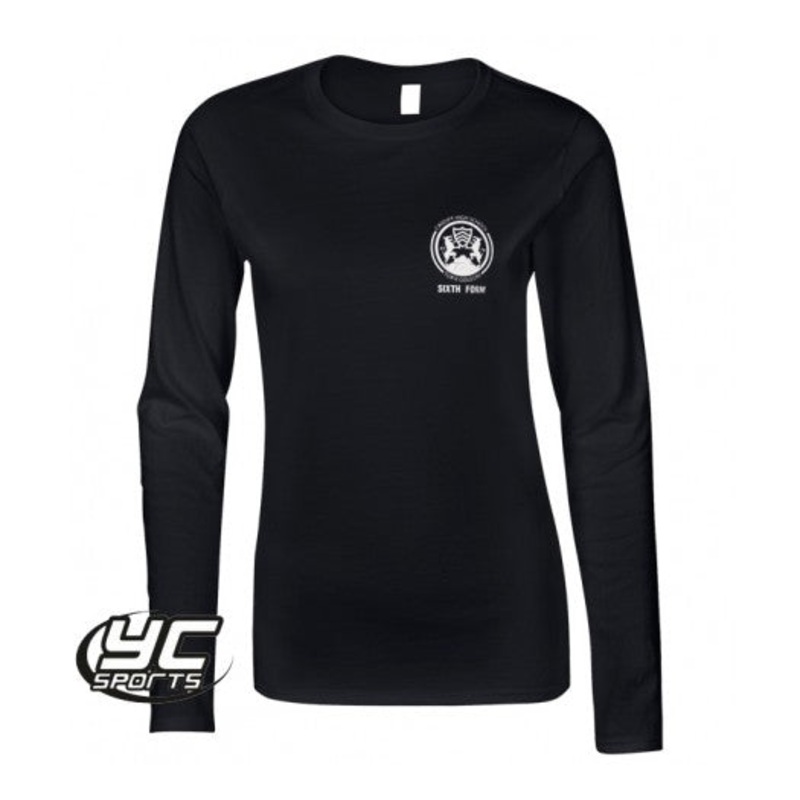 Cardiff High 6th Form Fitted T-Shirt Long Sleeve BLACK S