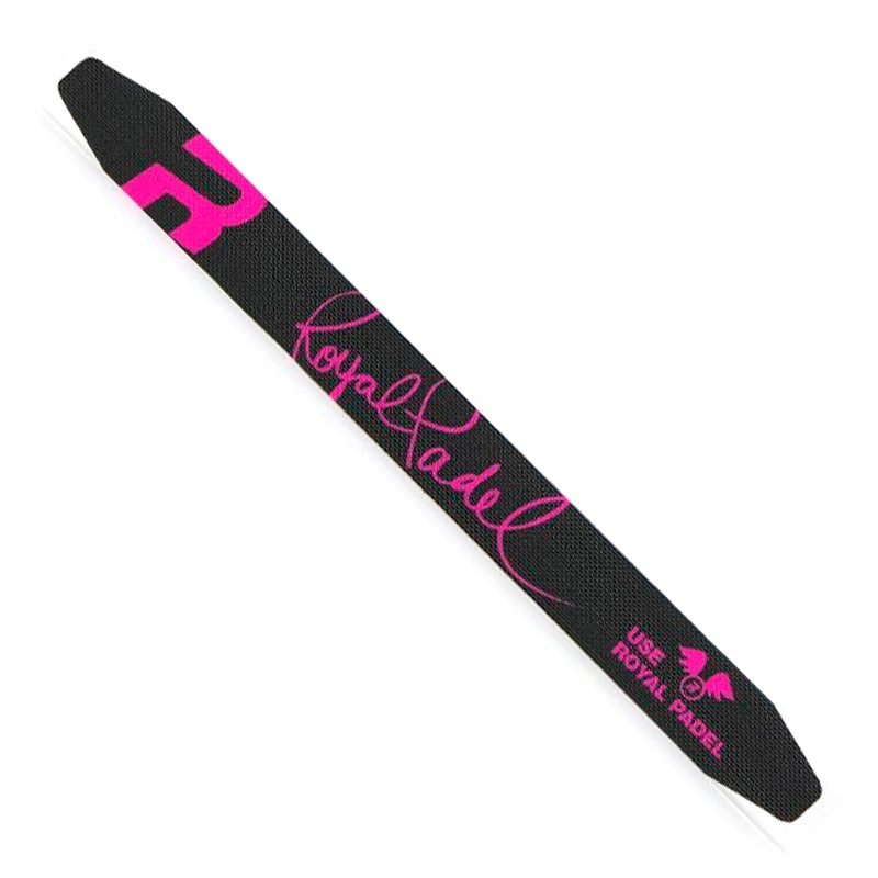 Protector Royal Padel Negro Logo Rosa Fluor
