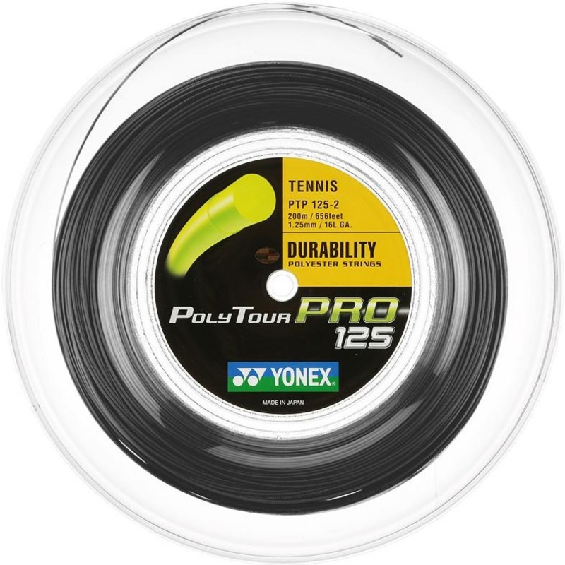 Yonex Polytour Pro 1.25mm 200m Tennis String 200m Reel GRAPHITE