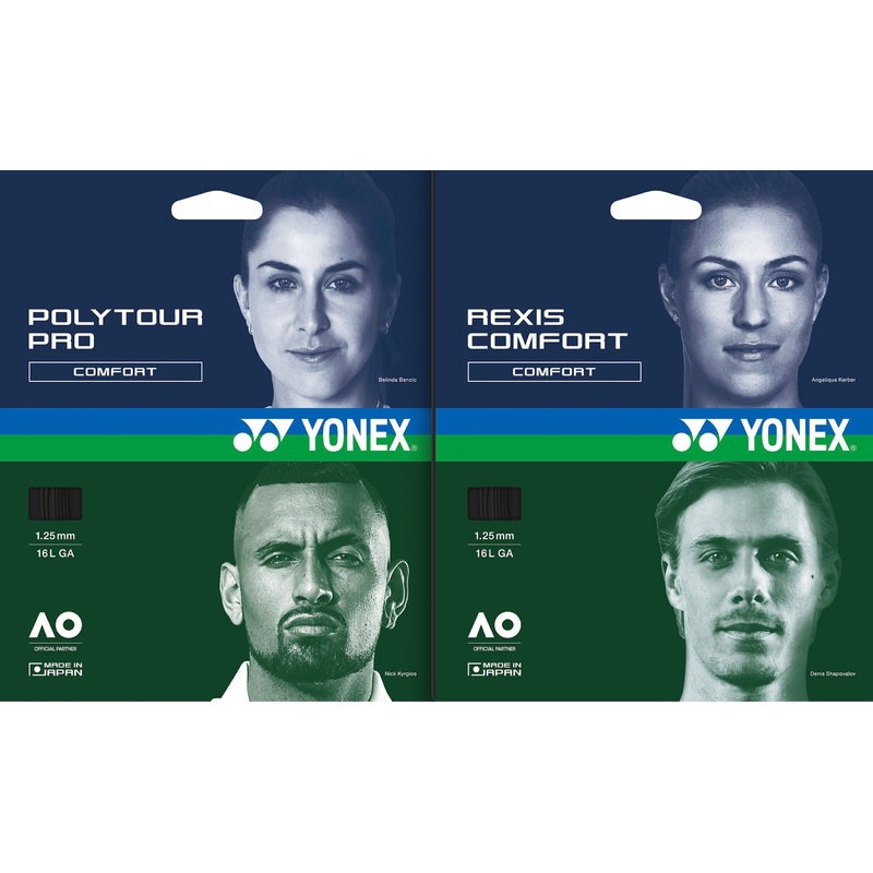 Half Price Tennis String Upgrade-Hybrid Yonex Polytour Pro + Rexis Comfort