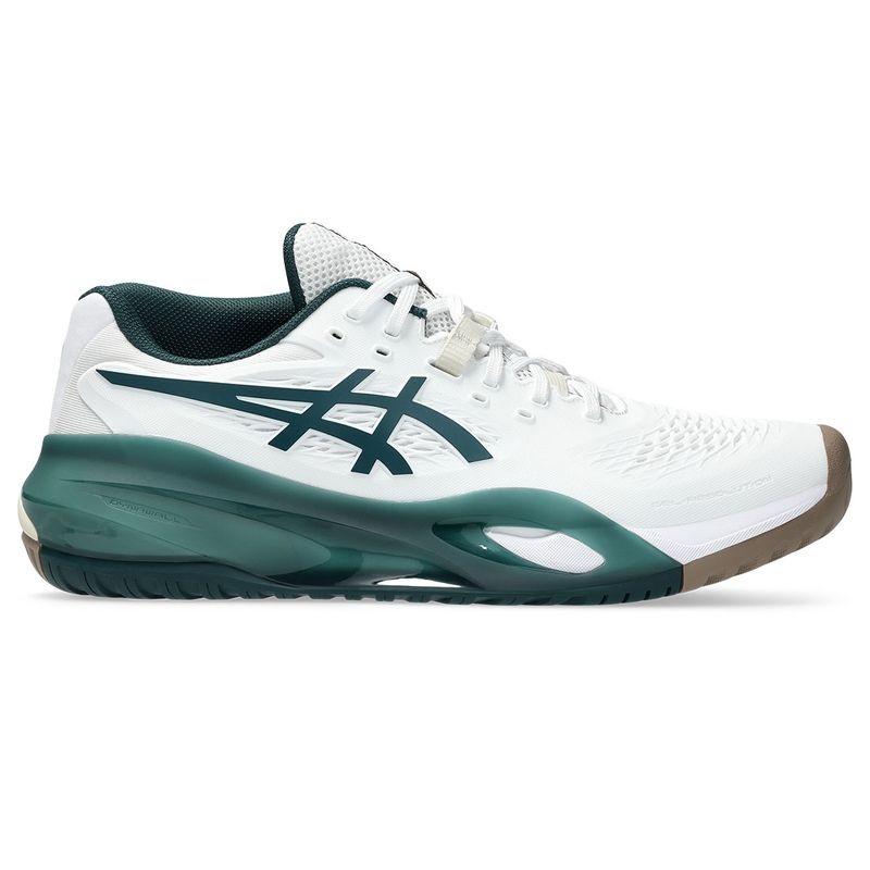 Asics Men’s Gel Resolution X White and Saxon Green