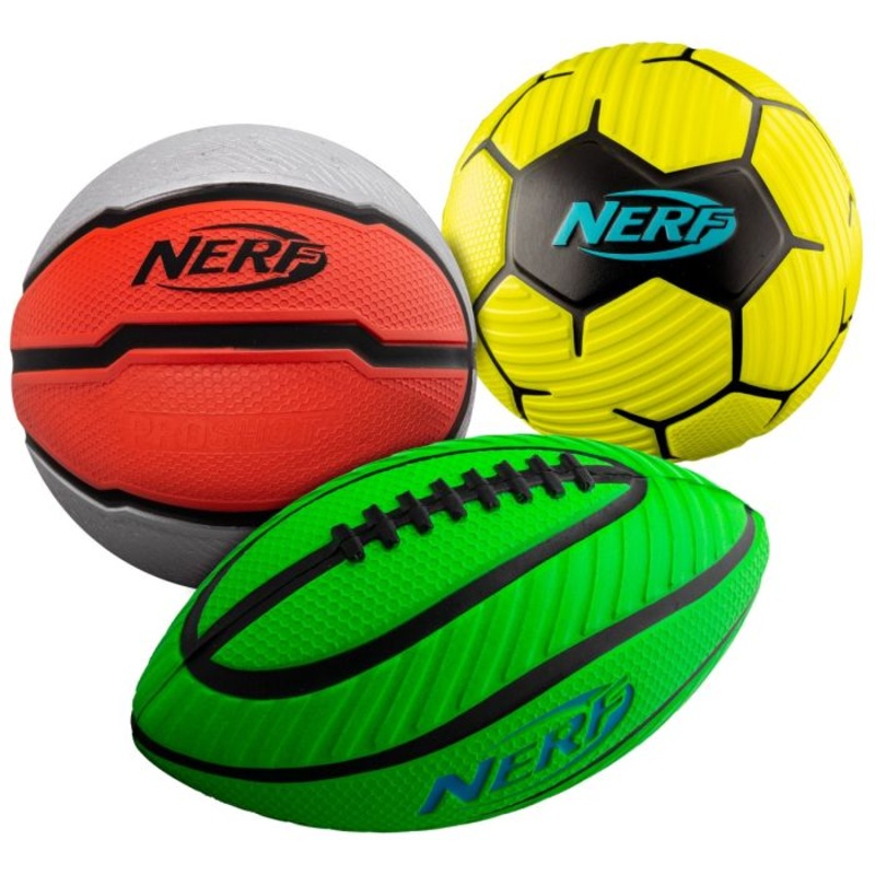 Nerf Multi Sport Foam Ball Set Orange/Green/Blue