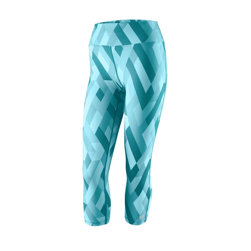 Wilson Women’s Printed Tights Capri Pants (Bluebird)