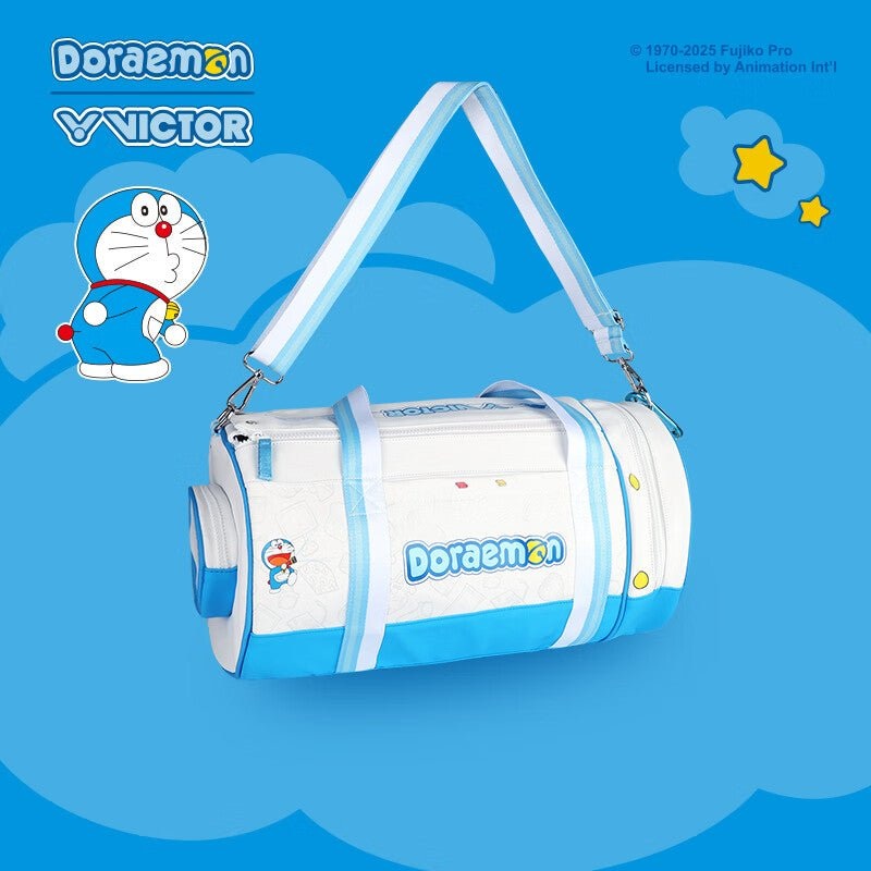 VICTOR x Doraemon Travel Bag BG5535DRM White/Hawaiian Blue