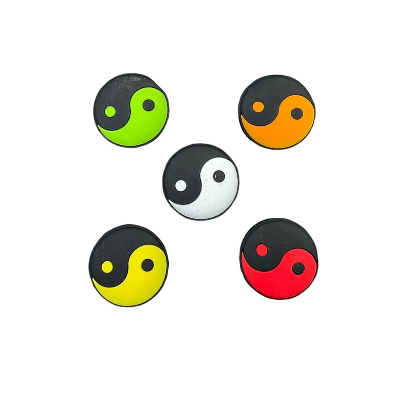 Yin and Yang Themed Shock Absorbing Vibration Dampeners- 3 Pack Black and White