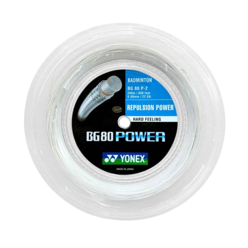 Yonex BG80 Power Badminton String (200m Reel) White White 200m Reel