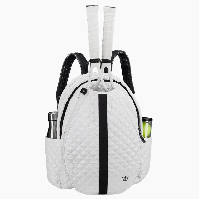 Oliver Thomas 24+7 Tennis Backpack- White/ Black Stripe