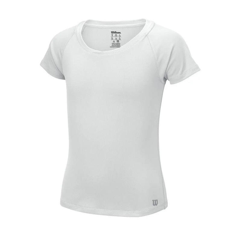 Wilson Girl’s Core Cap Sleeve Tennis Shirt – White