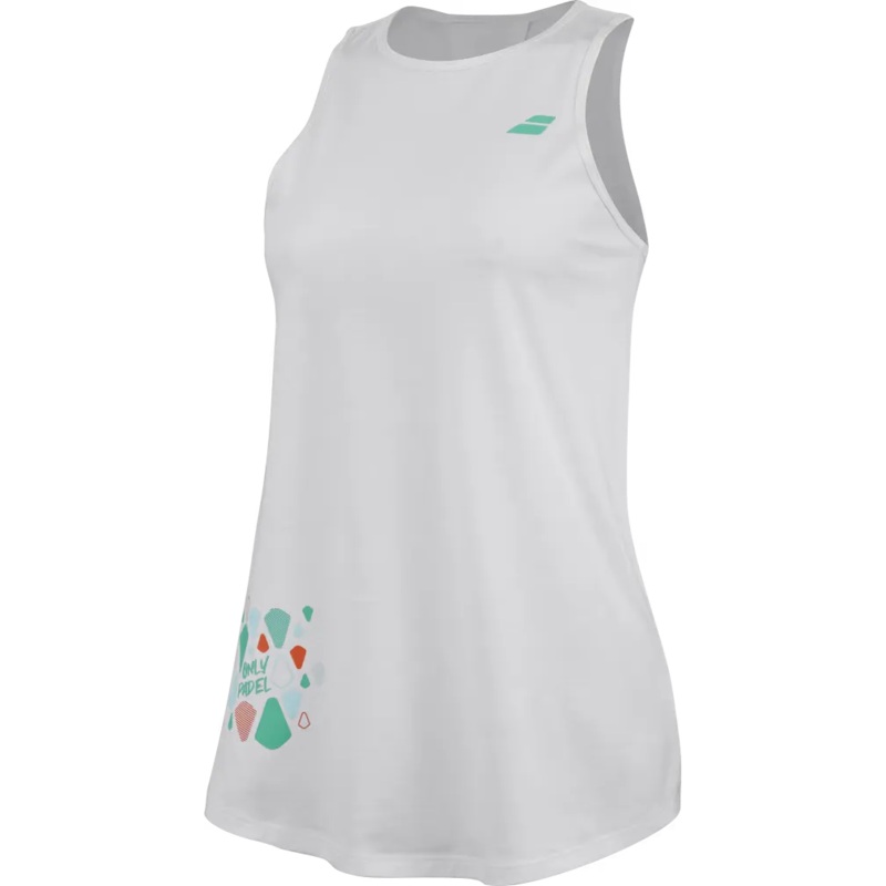 Babolat Camiseta Blanca sin mangas Padel Cotton Tank Mujer