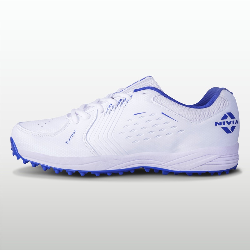 Nivia Crick-500 Cricket Shoes | Kibi Sports 6 White/Royal blue