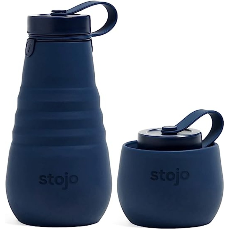 STOJO Collapsible Water Bottle  Denim Blue, 20oz / 592ml