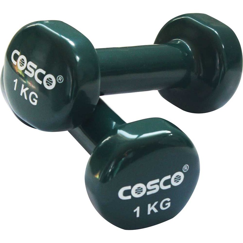 Cosco Vinyl Dumbbell, 1 Kg | KIBI Sports