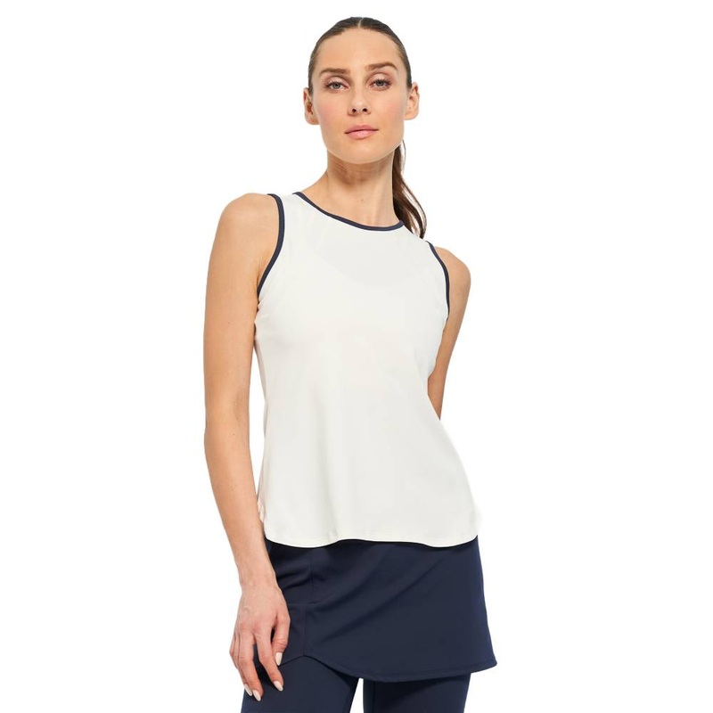 Lija Women’s Elite Bea Tank (White/Dark Navy)