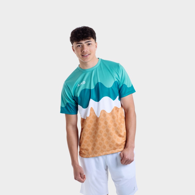 Aixo Sundae Mens T Shirt Mint Delight TEAL XS