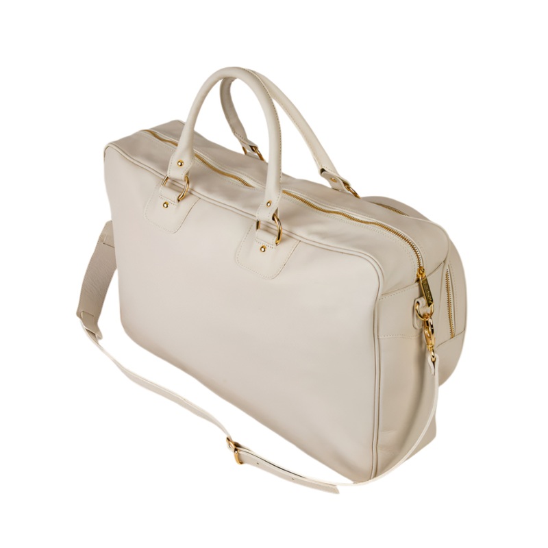 Cork Padel Vintage Leather Handbag White