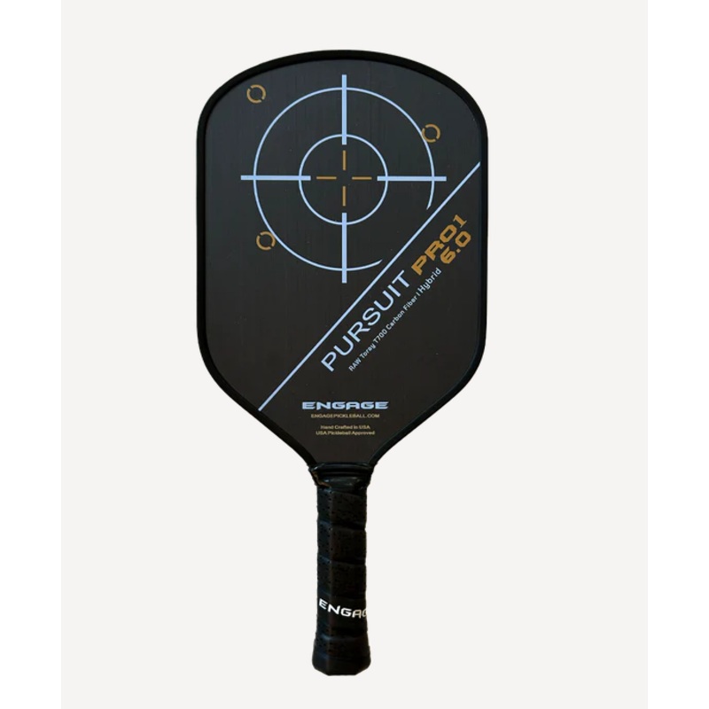 Engage Pursuit Pro1 6.0 Hybrid Pickleball Paddle – Raw T700 Carbon Fiber Arctic Gold