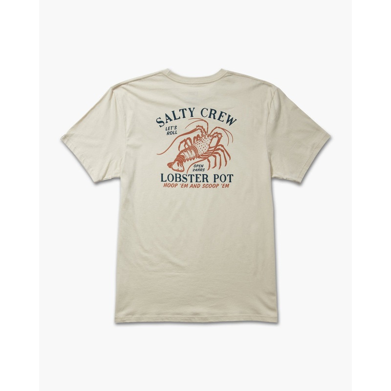 Salty Crew Men’s Lobster Pot Short Sleeve Tee Bone Small