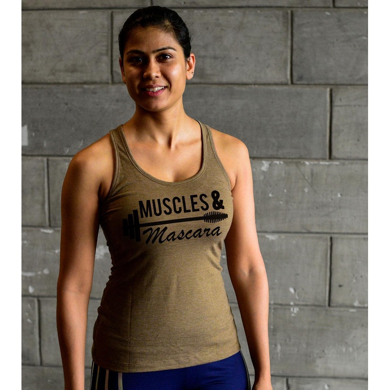 Women’s Muscle & Mascara tank top (Olive) Wod Armour | Kibi Sports S