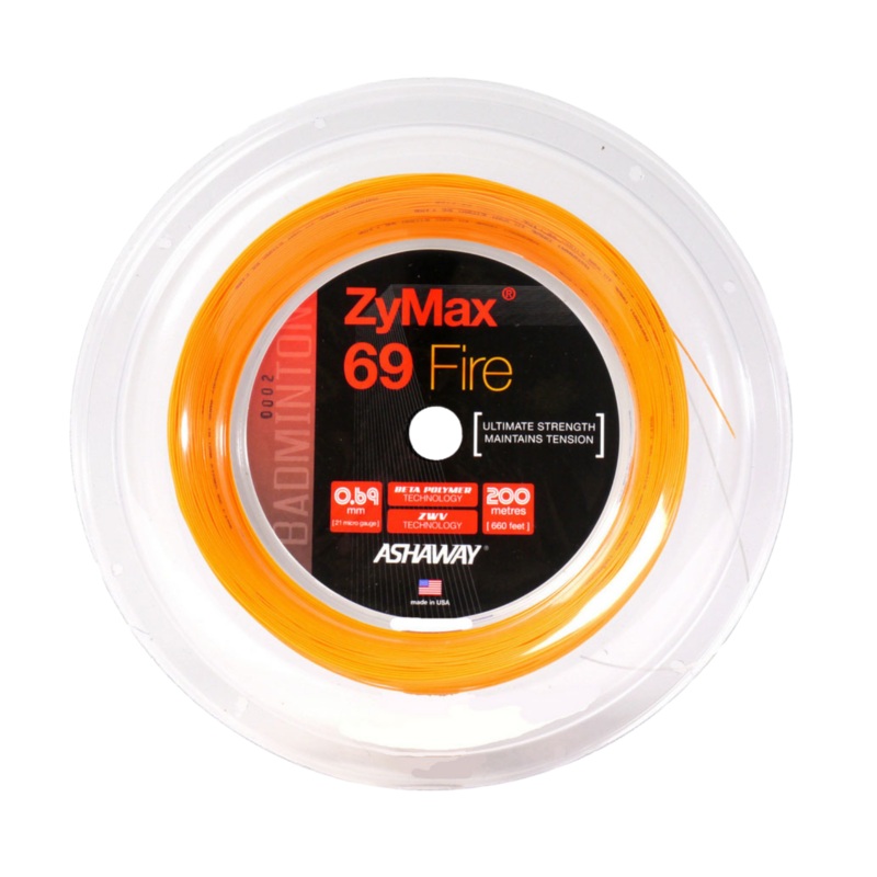 Ashaway ZyMax 69 Fire String (200m Reel) Orange Orange 200m Reel