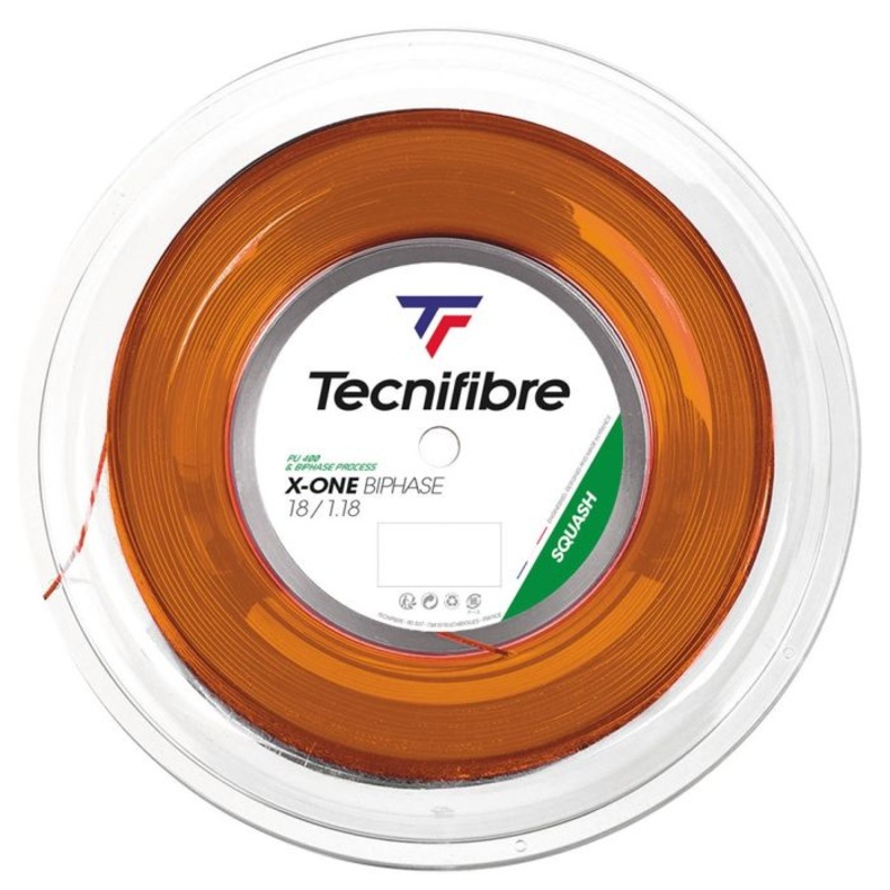 Tecnifibre X-One Biphase 18 Squash String Reel – Orange | Kibi Sports