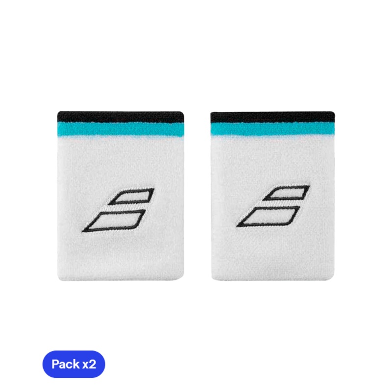 Babolat Terry Jumbo White/Blue 2024 (Pack x2) Wristband