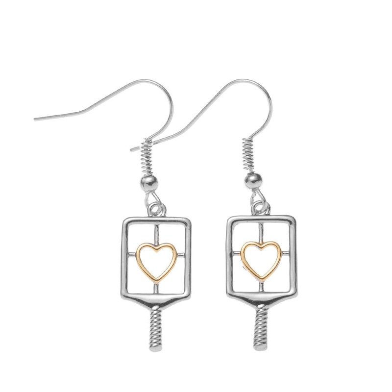 Pickleball Heart Dangle Earrings