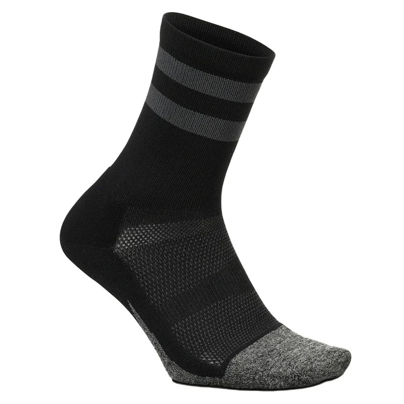 Elite Light Cushion Mini Crew Socks Black High Top Stripe