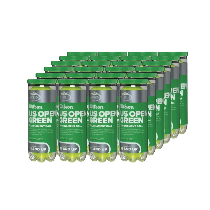 Wilson US Open Tournament 78′ Green Felt Junior Tennis Balls – 24 Can Case