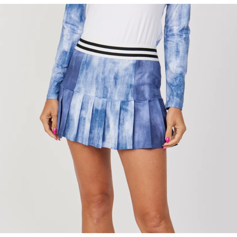 Women’s Sofibella 14″ High-Waist Tennis Skirt Small Denim