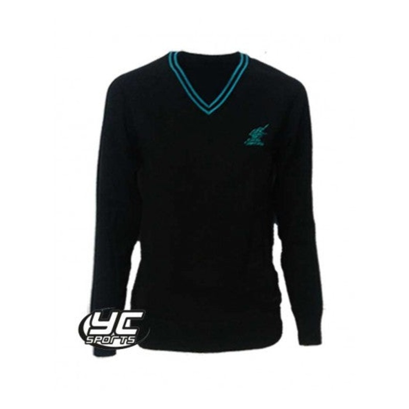 Ysgol Gyfun Gymraeg Bro Edern 6th Form Fitted Jumper 11/12 Black/Green