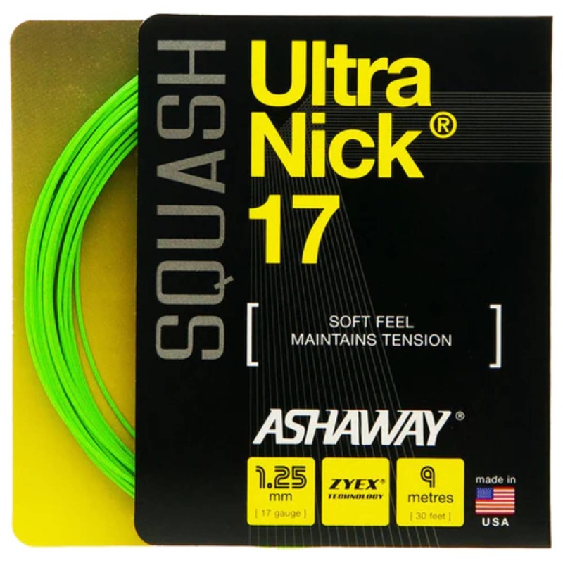 Ashaway UltraNick 17 Squash String (Green)