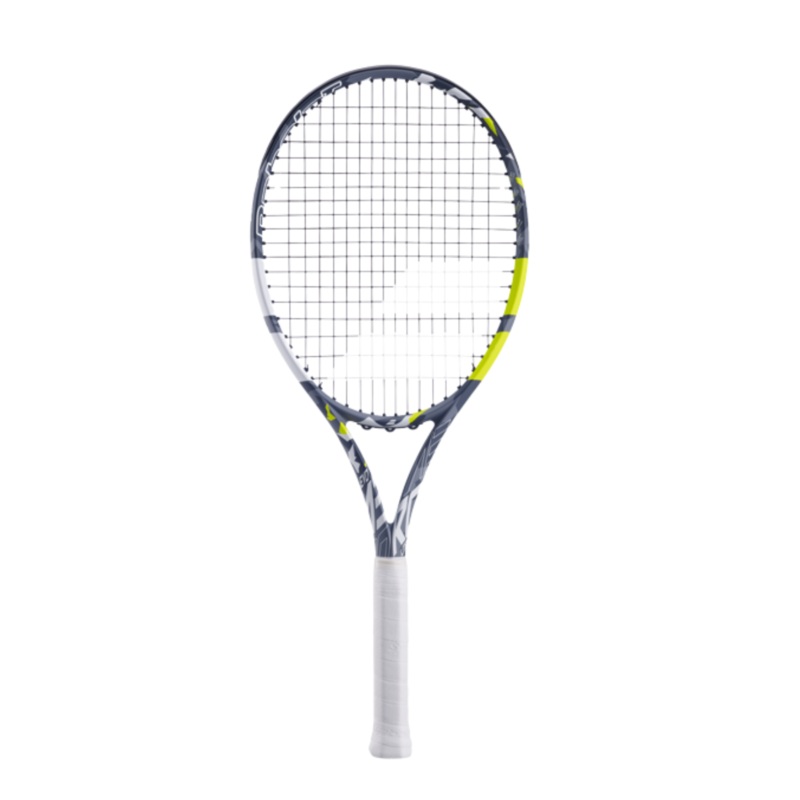 Babolat Evo Aero Lite 102 260g Strung Tennis Racket (Grey/Yellow) G0 GREY/YELLOW/WHITE