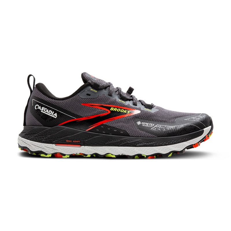 Brooks Men’s Cascadia 18 GTX Blackened Pearl/Black/Tomato-016 8