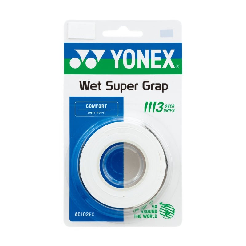 YONEX Wet Super Grip (3 Wraps) AC102EX – Multiple Colors White