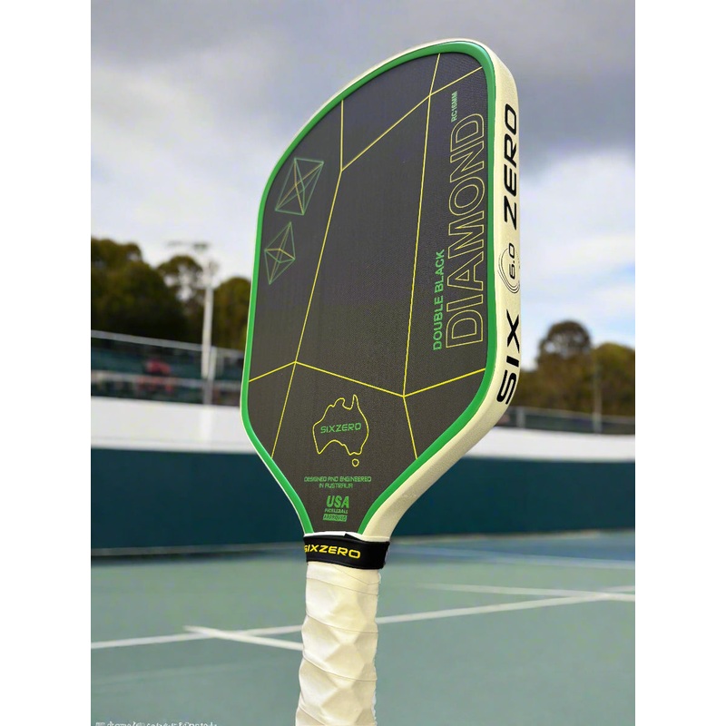 Custom Six Zero Double Black Diamond 16mm Pickleball Paddle – Hesacore Grip – Australian Open