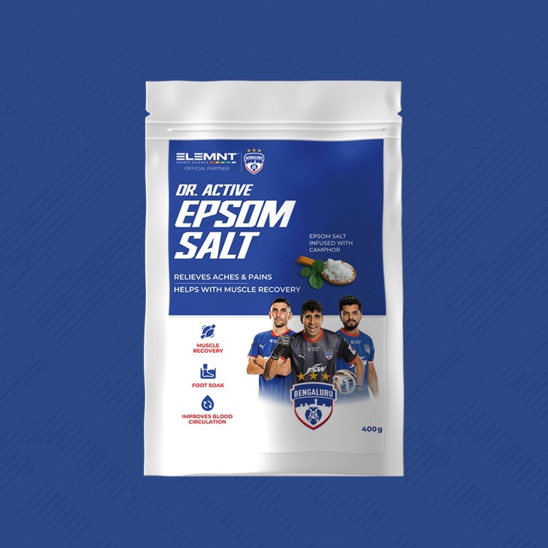 Dr. Active Epsom Salt Benguluru FC Edition Sports Skin Care Elemntlife | Kibi Sports 400 gms
