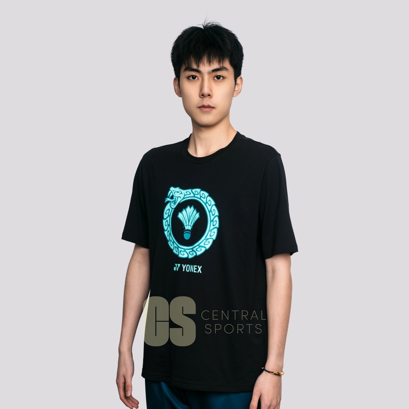 Yonex Snake Ring Mens Cotton T-Shirt Black BLACK S