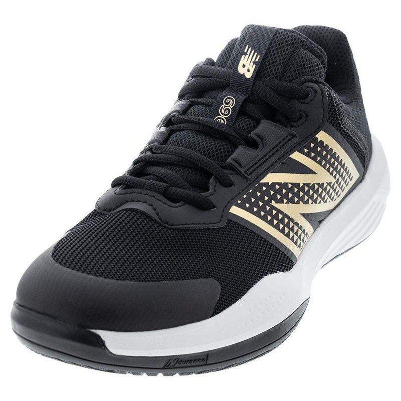 Women’s 696v6 B Width Tennis Shoes Black and White