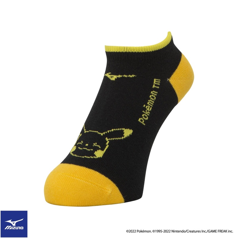 Mizuno x Pokemon Socks (Ankle) [junior] 32MX2P98 07: Gray x Light Green