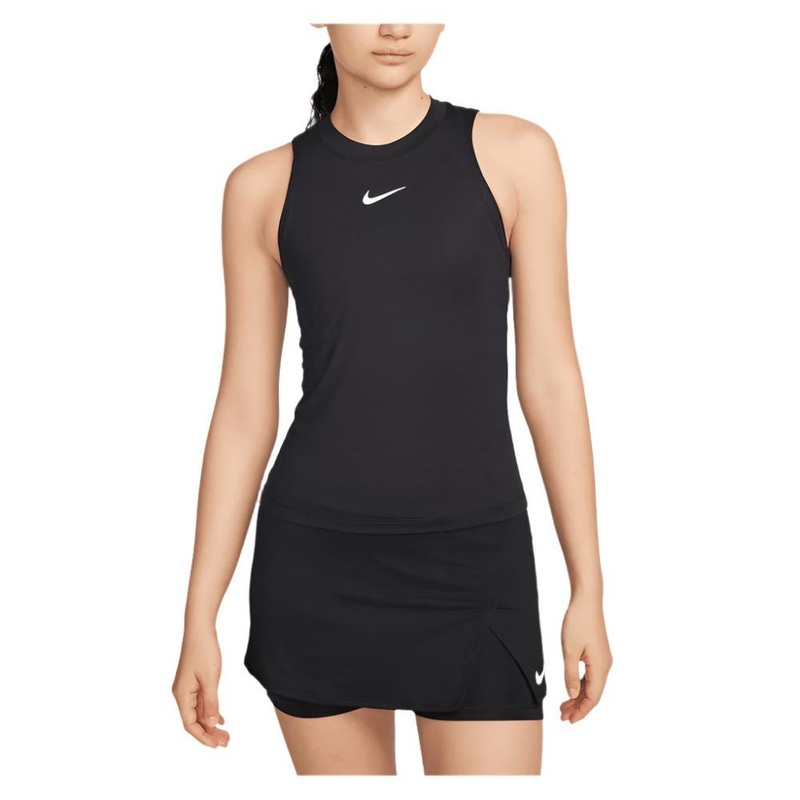 Women’s Dri-Fit Advantage Tennis Tank Black and White