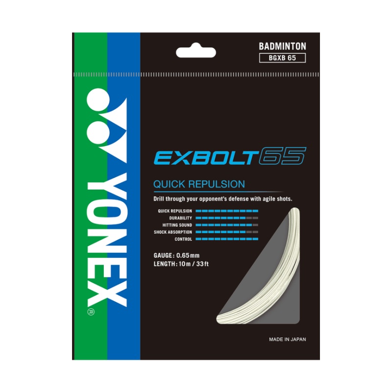 YONEX EXBOLT 65 Badminton String Set (10m) White
