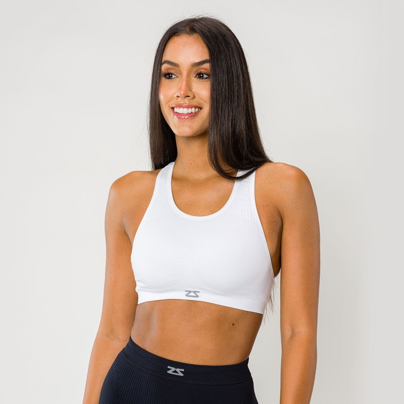 Zensah Seamless Sports Bra White S/M