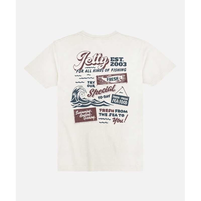 Jetty Men’s Fresh Catch Pocket Tee White Small