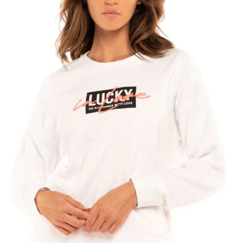 Women’s Lucky in Love Pullover X-Small White
