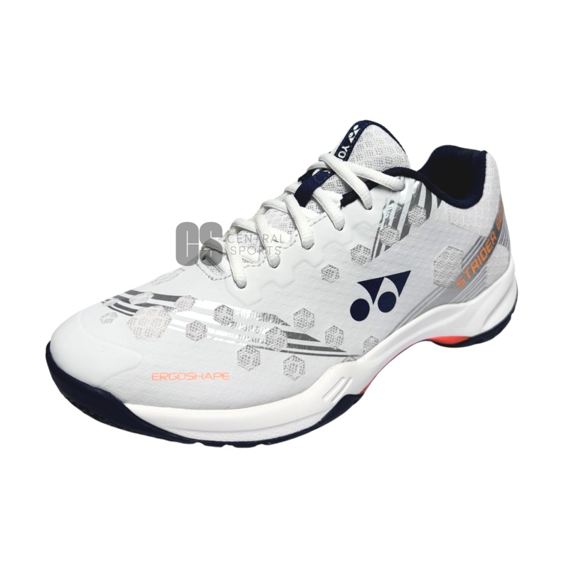 Yonex Power Cushion Strider Beat SHBSB1EX Badminton Shoes Mens (White/Orange) WHITE/ORANGE UK 7