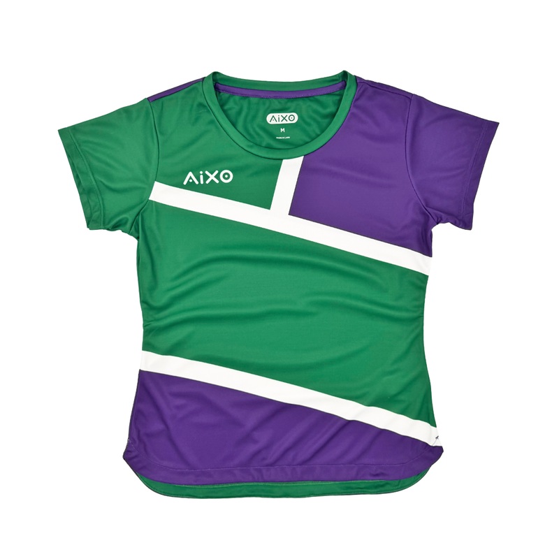 Aixo Court 3 Womens T-Shirt – Green Green/Purple XS